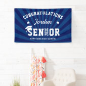 Modern Navy Blue Graduation Party Spandoek (Insitu)
