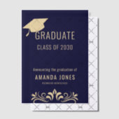 Modern Navy Blue Graduation Party Uitnodiging (Offset (Uitnodiging))