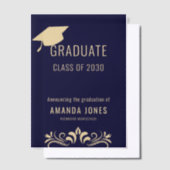 Modern Navy Blue Graduation Party Uitnodiging (Offset)