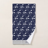 Modern Navy Blue Gray Monogram Lake House Nautical Bad Handdoek (Handdoek)