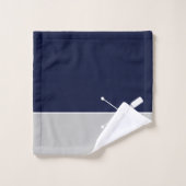 Modern Navy Blue Gray Monogram Lake House Nautical Bad Handdoek (Wasdoekje)