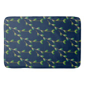 Modern Navy Blue Greenery Badmat (Voorkant)