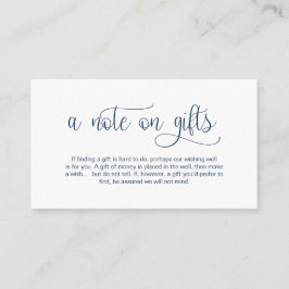 Modern Navy Blue Hand Lettered, een notitie over g Informatiekaartje