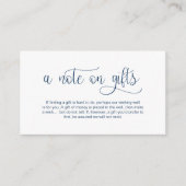 Modern Navy Blue Hand Lettered, een notitie over g Informatiekaartje (Voorkant)