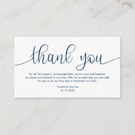Modern Navy Blue Hand Lettered, Wedding Dank je Informatiekaartje