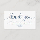 Modern Navy Blue Hand Lettered, Wedding Dank je Informatiekaartje (Voorkant)