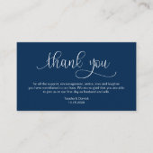 Modern Navy Blue Hand Lettered, Wedding Dank je Informatiekaartje (Voorkant)