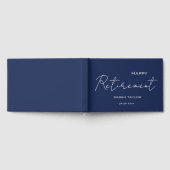 Modern Navy Blue Happy Retirement Personalized  Gastenboek (Volledig)
