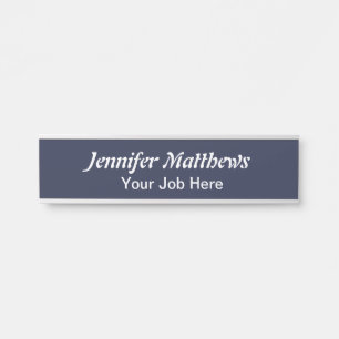 Modern Navy Blue Kantoor Employee Desk Name Bord Deurbordje