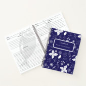 Modern Navy Blue Kerstmis Notitieboek (Binnen)