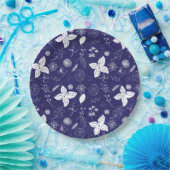 Modern Navy Blue Kerstmis Papieren Bordje (Feest)