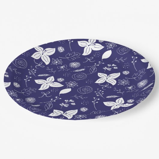 Modern Navy Blue Kerstmis Papieren Bordje (Gekanteld)