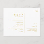 Modern Navy Blue | Keuze uit Gold Menu RSVP-Briefk (Achterkant)