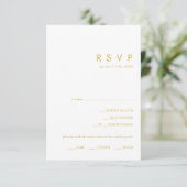 Modern Navy Blue | Keuze uit Gold Menu RSVP-kaart (Staand voorkant)
