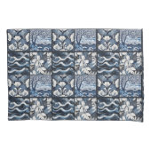 Modern Navy Blue Kussensloop (Voorkant-Links)