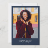 Modern Navy Blue Law School Afstudeerfeest Kaart (Achterkant)