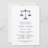 Modern Navy Blue Layer Afstuderen Kaart (Achterkant)