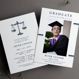 Modern Navy Blue Layer Afstuderen Kaart