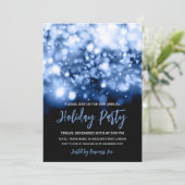Modern Navy Blue Lights Corporate Holiday Party Kaart (Staand voorkant)