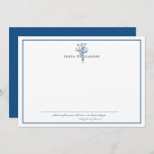 Modern Navy Blue Lijst Flowers & Hope gepersonalis Notitiekaartje (Voorkant / Achterkant)