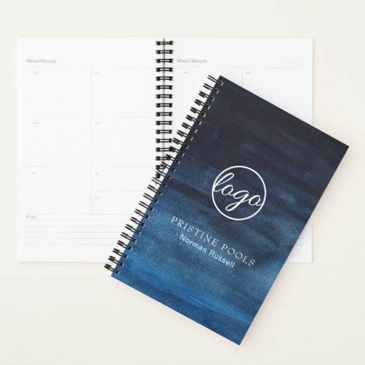 Modern Navy Blue Logo Business Planner (Display)