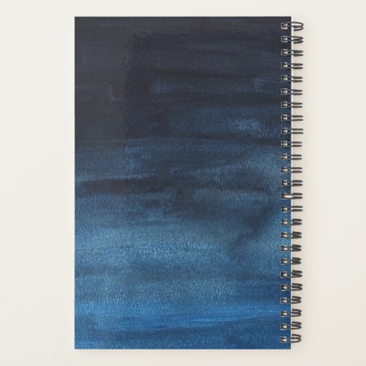 Modern Navy Blue Logo Business Planner (Achterkant)