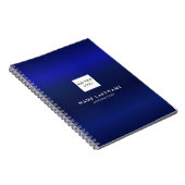 Modern Navy Blue Metallic Professionele Naam Logo Notitieboek (Rechterzijde)