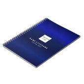 Modern Navy Blue Metallic Professionele Naam Logo Notitieboek (Linkerzijde)