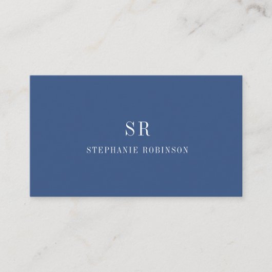 Modern Navy Blue-minimalistisch professioneel scri Visitekaartje (Voorkant)