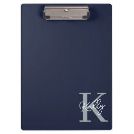 Modern Navy Blue Monogram script Klembord