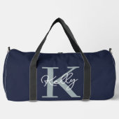 Modern Navy Blue Monogram script Plunjezak (Voorkant)