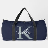 Modern Navy Blue Monogram script Plunjezak (Achterkant)