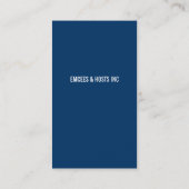 Modern Navy Blue Monogram Visitekaartje (Achterkant)