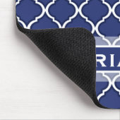 Modern Navy Blue Moroccan Trellis Muismat (Hoek)