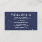 Modern Navy Blue Nail Technician Business Card Visitekaartje (Achterkant)