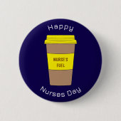Modern Navy Blue Nurses Day Coffee Cup Button (Voorkant)