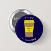 Modern Navy Blue Nurses Day Coffee Cup Button (Voorkant /achterkant)