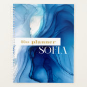 Modern Navy Blue Ocean Naam Wekelijks & Maandelijk Planner (Voorkant)