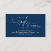 Modern Navy Blue, online RSVP op bruiloft Website  Informatiekaartje (Voorkant)