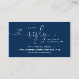 Modern Navy Blue, online RSVP op bruiloft Website Informatiekaartje
