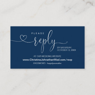 Modern Navy Blue, online RSVP op bruiloft Website Informatiekaartje