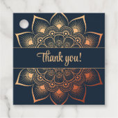 Modern Navy Blue Peach Mandala Product Label (Voorkant)