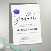 Modern Navy Blue Pet High School afstudeerfeest Kaart