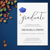 Modern Navy Blue Pet PhD Graduation Party Kaart