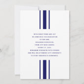 Modern Navy Blue Photo Afstuderen Aankondiging (Achterkant)