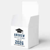 Modern Navy Blue Photo Graduation Party Bedankdoosjes (Geopend)