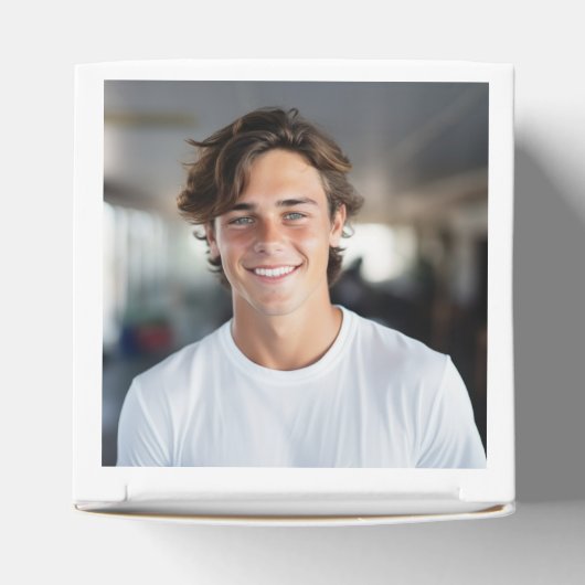 Modern Navy Blue Photo Graduation Party Bedankdoosjes (Bovenkant)