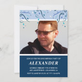 Modern Navy Blue Photo Man 62ste verjaardag Kaart (Voorkant)