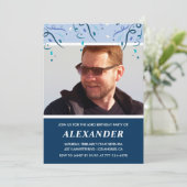 Modern Navy Blue Photo Man 63ste verjaardag Kaart (Staand voorkant)