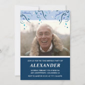 Modern Navy Blue Photo Man 72ste verjaardag Kaart (Voorkant)